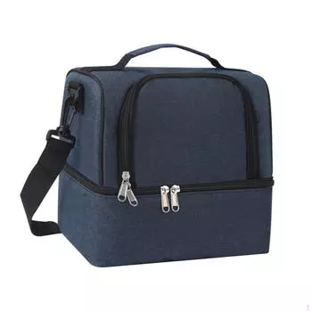 Изолированная сумка для ланча, водонепроницаемая многоразовая сумка для еды Bento Pouch, контейнер для ужина, сумка для серый