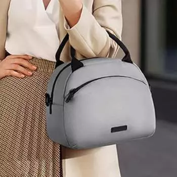 Изолированная сумка для обеда с большим вместительным передним карманом, прочная ткань Оксфорд, гладкая сумка на молнии, сумка Bento, товары для дома чёрный