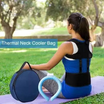 Изолированная сумка для охлаждения шеи, сумка-холодильник для шеи, портативная изолированная охлаждающая трубка, держатель для ледяной трубки для кемпинга, путешествий синий
