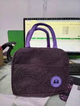 Изолированная сумка для переноски для пикника в полоску из холодного полотна Тепловая переносная сумка для обеда One Size фиолетовый