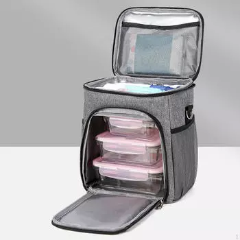 Изолированная сумка-холодильник для пикника с термосумкой серый