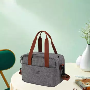 Изолированная сумка-холодильник многоразового использования для холодных продуктов питания для офиса, кемпинга серый