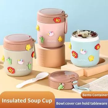 Изолированная суповая чашка на 480 мл, большая емкость, теплоизоляция, нержавеющая сталь, высокопигментированная изоляционная чашка, повседневная жизнь A зелёный