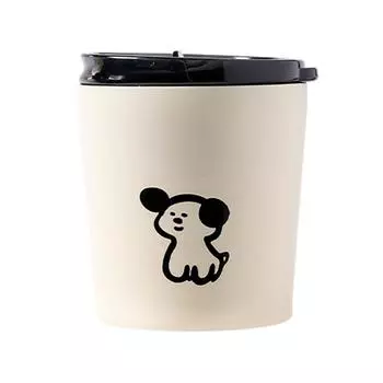 Изолированная вакуумная чашка с крышкой из матовой нержавеющей стали, небольшая сопутствующая термокружка для кофе и воды