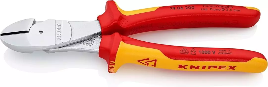 Изолированные клещи KNIPEX 1000 В, прочные, 200 мм 7406200