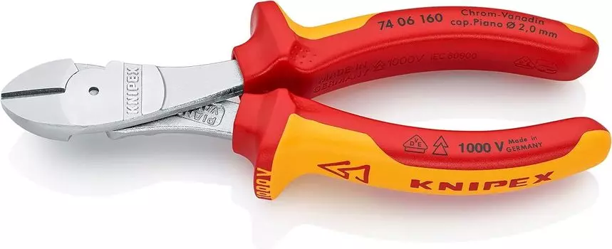 Изолированные кусачки Knipex 1000 В, прочные, 160 мм, 7406160