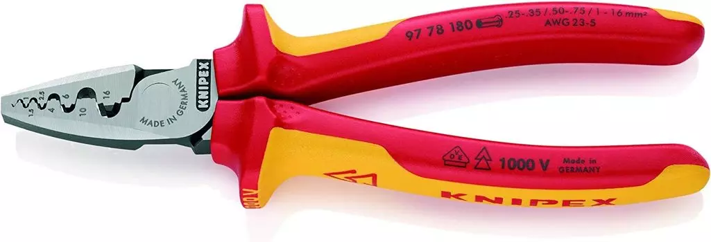 Изолированные обжимные клещи KNIPEX для концевых гильз 9778-180 9778-180