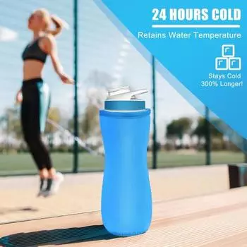 Изолированный чехол для бутылки с водой для Cirkul, пластиковые бутылки из нержавеющей стали на 22 унции, неопреновый чехол для автомобиля, рукав для чашки чёрный