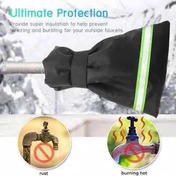 Изолированный чехол для крана, защита от замерзания зимой, защита крана со светоотражающими полосками, водонепроницаемый 2pcs