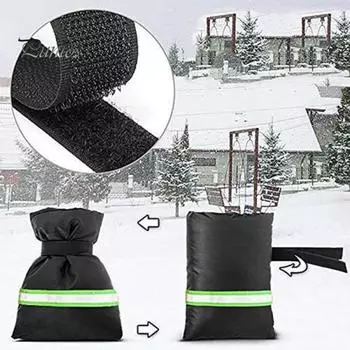 Изолированный чехол для крана, защита от замерзания зимой, защита крана со светоотражающими полосками, водонепроницаемый наружный изоляционный экран для защиты от замерзания 2pcs