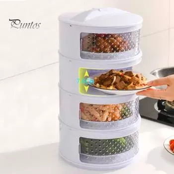 Изолированный чехол для овощей, многослойный штабелируемый контейнер для еды, защита от мух, защита от пыли, сохранение тепла, кухонные принадлежности, помощник для пикника и барбекю Five Layers