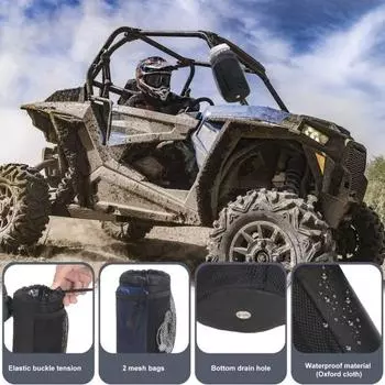 Изолированный держатель для чашки из ткани Оксфорд со сливным зажимом для велосипеда, лодки, квадроцикла, водостойкий держатель для напитков для приключений на открытом воздухе чёрный