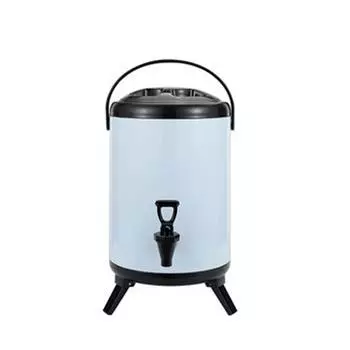 Изолированный диспенсер для горячих и холодных напитков. Ведро из нержавеющей стали с краном для диспенсера напитков. 8L светло-синий