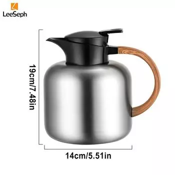 Изолированный кофейник, кофейник с вакуумным вкладышем из нержавеющей стали, изолированный кофе, горячая вода, чай, для путешествий, кемпинга серебряный