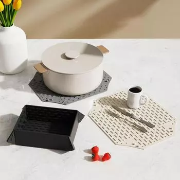 Изолированный коврик для посуды, противоожоговый коврик для сушки посуды, кухонные гаджеты, коврик для сушки посуды, гостиная серый