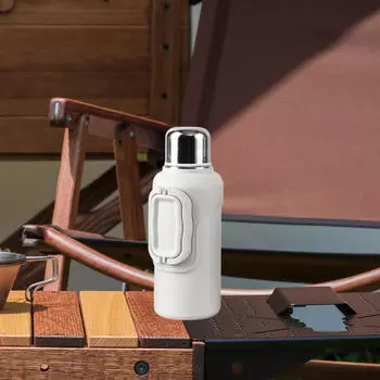 Изолированный кувшин с ручкой, чайник, силиконовое дно, большая емкость, нержавеющая термос-бутылка, вакуум белый