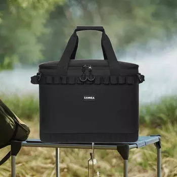 Изолированный ланч-бокс, герметичный термоконтейнер для еды для пикника на открытом воздухе чёрный