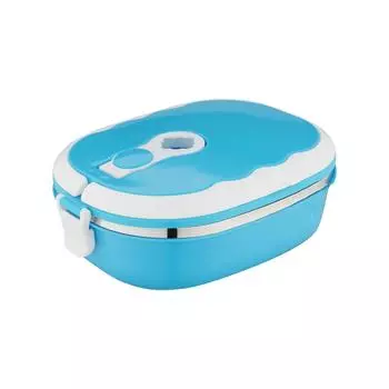 Изолированный нержавеющей сталью контейнер для еды Бенто коробки для завтрака дети дамы One Size синий