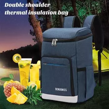Изолированный рюкзак большой емкости на молнии из ткани Оксфорд Водонепроницаемая сумка-холодильник из ЭВА на открытом воздухе для пикника Бенто Обед Фрукты Бакалея Еда Термальная сумка-холодильник Large