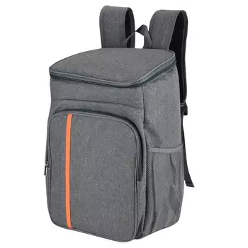 Изолированный рюкзак-холодильник, герметичный, водонепроницаемый, большой емкости, для покупок, ланч-боксов, экскурсий (Серый, 20л)