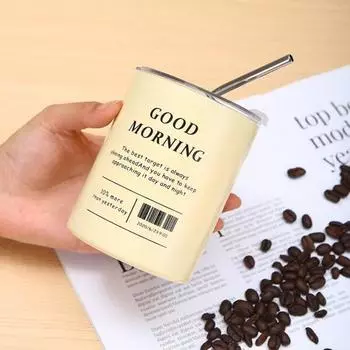 Изолированный стакан из нержавеющей стали с надежной герметичной соломенной крышкой. Экологичная кофейная чашка для горячих холодных напитков. Герметичная дорожная кружка для домашнего офиса на открытом воздухе. 320ml