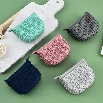 Изолированный зажим для рук, решетчатые силиконовые перчатки против ожогов, духовка, микроволновая печь, зажим для лотка, противоскользящие и противоожоговые перчатки с зажимом для рук темно-серого