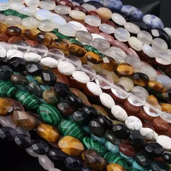 Изолирующие бусины из натурального камня розовый кварц/унакит овальные граненые бусины для изготовления ювелирных изделий DIY ожерелье браслет серьги аксессуар 12x8x6mm