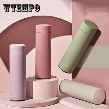 Изоляционная чашка для студентов мужского и женского пола, корейская версия милой и простой переносной чашки для воды большой емкости из нержавеющей стали 304 чёрный