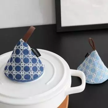 Изоляционная перчатка, термостойкая защитная ткань, модная для домашнего использования, крышка для кастрюли с супом, ручка, чехол для ресторана светло-синий