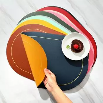 Изоляционная подкладка, легко очищаемый коврик для столовых приборов из искусственной кожи, термостойкий защитный коврик для стола для домашней кухни