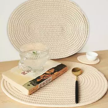 Изоляционная прокладка, привлекательный утолщенный тканый коврик в японском стиле, изоляционный коврик для домашнего декора, изоляционная подкладка, бытовые принадлежности 30*40cm темно-синий