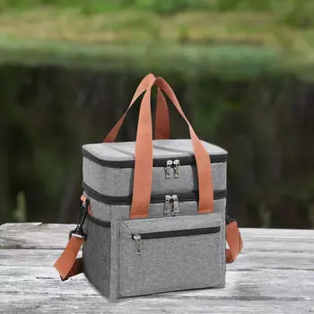 Изоляционная сумка-сумка для доставки еды на открытом воздухе для кемпинга в офис серый