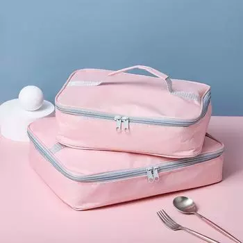Изоляционная термостойкая портативная квадратная сумка для обеда, утолщенная ткань Оксфорд, коробки для бенто для пикника, сумки-холодильник для пищевых продуктов, контейнер 26x20x9