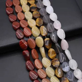 Изоляционные бусины из натурального камня, прозрачный кристалл/опал/унакит, овальные спиральные бусины для изготовления ювелирных изделий, ожерелье, браслет, серьги, аксессуары Rose Quartz/18x12mm