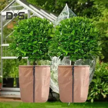 Изоляционный чехол для цветочного горшка, защита от замерзания, сумка для цветочного горшка на молнии, изоляционная защита для растений в холодную погоду, зимнее горшечное растение, уличный бонсай S серебряный серый