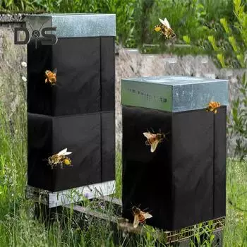 Изоляционный чехол для улья из ткани Оксфорд, водонепроницаемый, ветрозащитный, зимний чехол для улья, защита от холода, регулируемая пленка для улья для пчеловодства чёрный