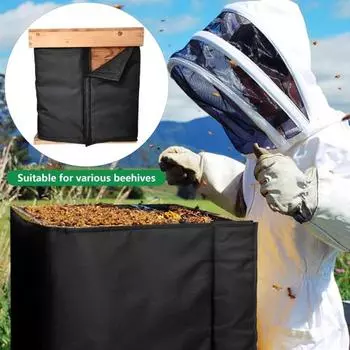 Изоляционный чехол для улья Yousheng, ткань Оксфорд, водонепроницаемый ветрозащитный зимний чехол для улья, защита от холода, регулируемая пленка для улья для пчеловодства чёрный