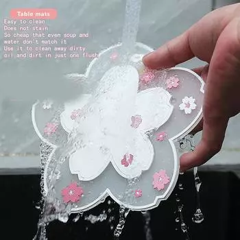 Изоляционный коврик для подставки с вишневым цветом, нескользящий коврик, бытовой коврик для чайной чашки, противоожоговые коврики для обеденного стола, подставки для чашек для напитков S