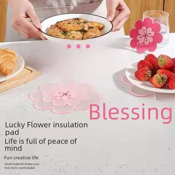 Изоляционный коврик для столовой из ПВХ в японском стиле «Цветок удачи» – прочный, устойчивый к ожогам коврик для защиты стола
