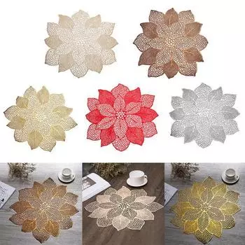 Изоляционный коврик Изысканный противоскользящий 5 цветов Цветочный ПВХ Полая сетчатая сетка Противоскользящая Изолированная подставка Подставка под чашу Коврик для стола для кухни шампанского