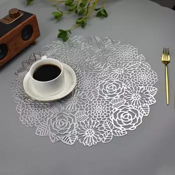 Изоляционный коврик, полый защитный, устойчивый к истиранию, полезный журнальный столик, бронзирующий коврик для дома серебряный