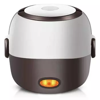 Изоляционный ланч-бокс, двухслойный офисный работник, ланч-бокс из нержавеющей стали с электрическим подогревом, подключенный к электрическому нагреву, мини-рисоварка