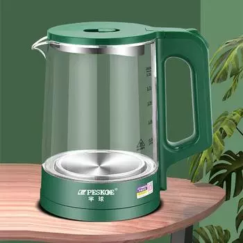 Изоляционный стеклянный электрический чайник, бытовой чайник из нержавеющей стали, чайник для здоровья, большой емкости белый