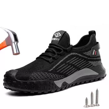 Изоляция 6KV Мужская рабочая защитная обувь Неразрушаемые дышащие рабочие кроссовки Защитные ботинки с защитой от проколов 38 чёрный