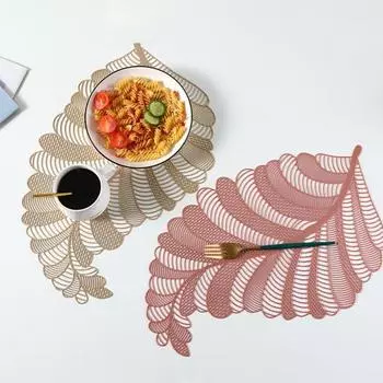 Изоляция салфеток для столовых приборов Нескользящие коврики из ПВХ, устойчивые к загрязнениям розового золота