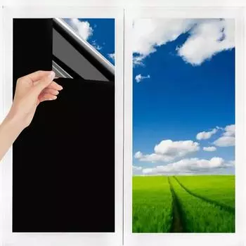 Изоляция Тепловой контроль Оконная тонировка Защитная взрывобезопасная стеклянная виниловая пленка для дома Солнцезащитная светоотражающая оконная пленка черная 40x100 cm
