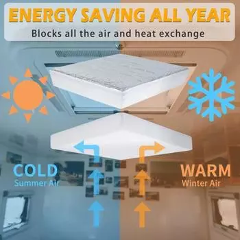 Изолятор вентиляционного люка на автофургоне, абажур с крепежной лентой, защита от УФ-излучения и солнца, водонепроницаемый, простая установка, люк на крыше, крышка люка на крыше автофургона S белый