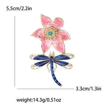 Изящная брошь-стрекоза из эмали и сплава Лотос, элегантная универсальная женская шаль, украшение на платье, корсаж