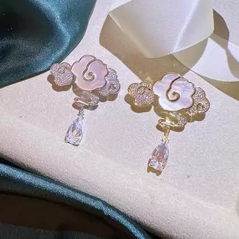 Изящная брошь в виде цветка в китайском стиле для женщин и девочек, мода, облако, капля воды, холм, свадебная вечеринка, офис, корсаж, ювелирные изделия золотой