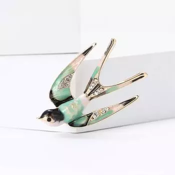 Изящная брошь в виде ласточки из эмали из сплава, универсальная брошь для женского костюма, пальто, корсаж, ювелирное украшение